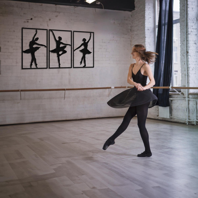 Metal Ballerina Wall Art Trio - Elegant Dance Decor