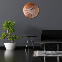 Handmade Patina Copper Wall Clock | Modern Industrial Style