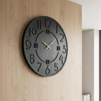 Large Teal Wooden Wall Clock - Minimalist Loft Style
