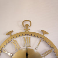 Grande Horloge Murale Métal Chiffres Romains | Style Montre de Poche Vintage