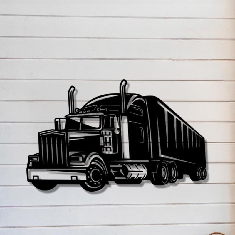 Semi Truck Metal Wall Art | American Trucker Decor