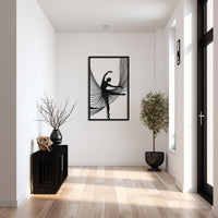 Metal Ballerina Wall Art | Modern Dancer Silhouette Decor