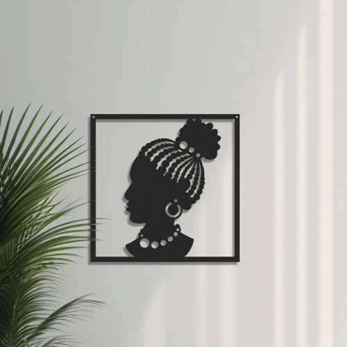 Elegant African Woman metal wall art,