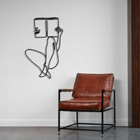 Minimalist Woman Reading Book Metal Wall Art | Library Decor