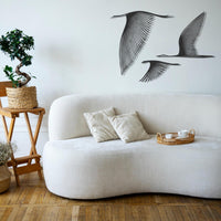 Flying Birds Metal Wall Art Set of 3 | Modern Animal Decor