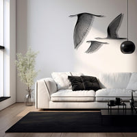 Flying Birds Metal Wall Art Set of 3 | Modern Animal Decor
