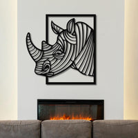 Geometrische Metall Nashornkopf Wandkunst – Modernes Design