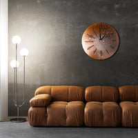 Handmade Patina Copper Wall Clock | Modern Industrial Style