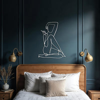 Female Body Line Art Metal Wall Decor - Minimalist Silhouette