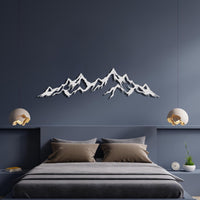 Arte de Pared de Metal Silueta Montaña | Decoración Moderna Estilo Granja