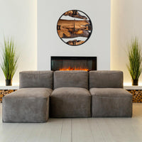 Olive Wood Wall Clock with Metal Frame - Modern Rustic
