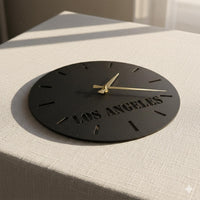 Personalized Metal City Name Wall Clock - Custom Time Zone