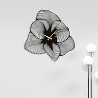 Azalea Flower Metal Wall Clock - Modern Floral Design