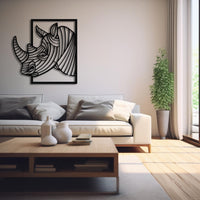 Geometrische Metall Nashornkopf Wandkunst – Modernes Design