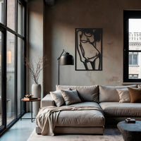 Metall Frauen Silhouette Wandkunst | Minimalistische Körperkunst Deko