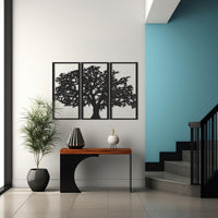 Hayat Ağacı Metal Duvar Sanatı Seti - Doğa Temalı Dekorasyon