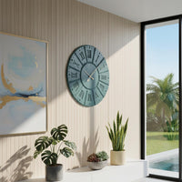 Large Wooden Wall Clock with Roman Numerals | Silent Modern Design