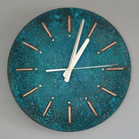 Handmade Copper Wall Clock | Rustic Patina Home Decor