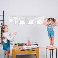 Cats in Window Metal Wall Art | Cute Animal Decor