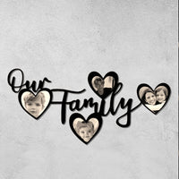 Custom Metal Family Photo Wall Art | Personalized Name Sign