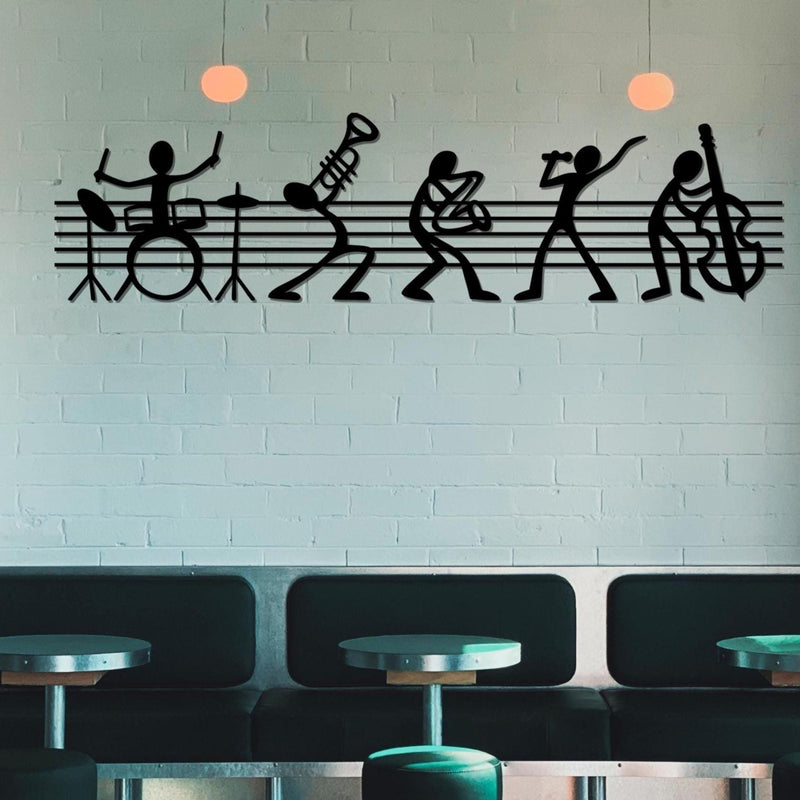 Jazz Band Metal Wall Art - Musician Silhouette Decor