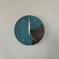 Handmade Copper Patina Wall Clock | Rustic Turquoise Decor