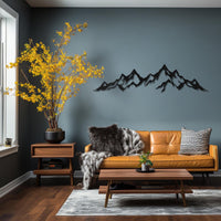 Arte de Pared de Metal Silueta Montaña | Decoración Moderna Estilo Granja
