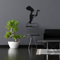 African Woman Metal Wall Art | Afro Silhouette Decor