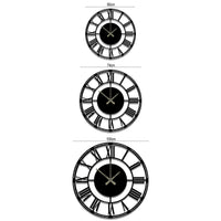 Oversized Metal Wall Clock | Large Roman Numerals