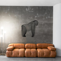 Goril Metal Duvar Sanatı | Modern Hayvan Dekoru & Erkek Mağarası İçin