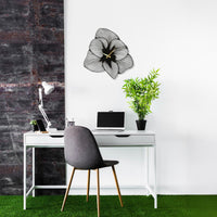 Azalea Flower Metal Wall Clock - Modern Floral Design