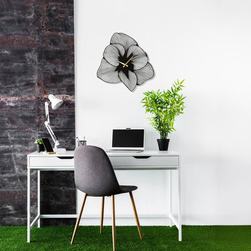 Modern azalea flower metal wall clock