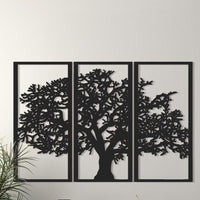Hayat Ağacı Metal Duvar Sanatı Seti - Doğa Temalı Dekorasyon