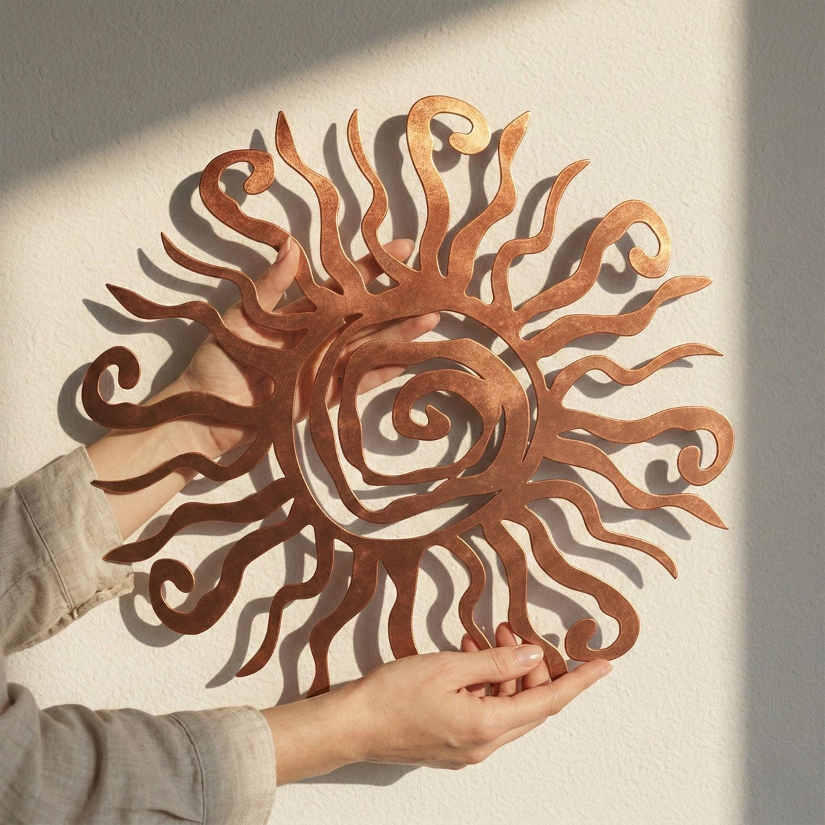 Spiral Sun Metal Wall Art - Celestial Outdoor Decor