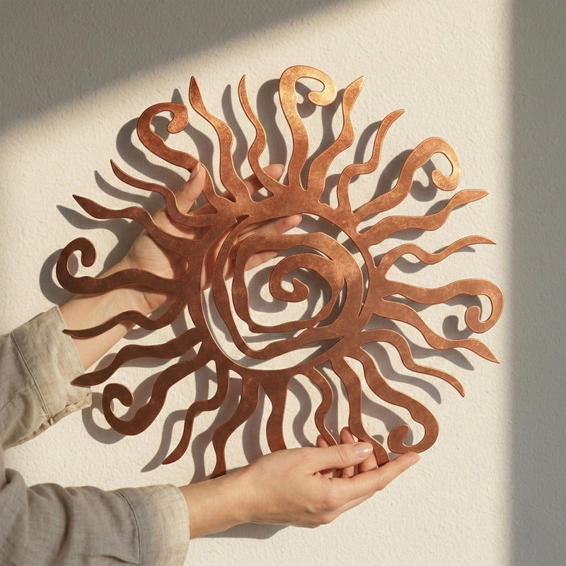 Spiral Sonnen Metall Wandkunst - Himmlische Outdoor Deko