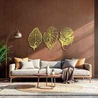 Décoration Murale Feuille Métal | Grande Déco Botanique pour Salon
