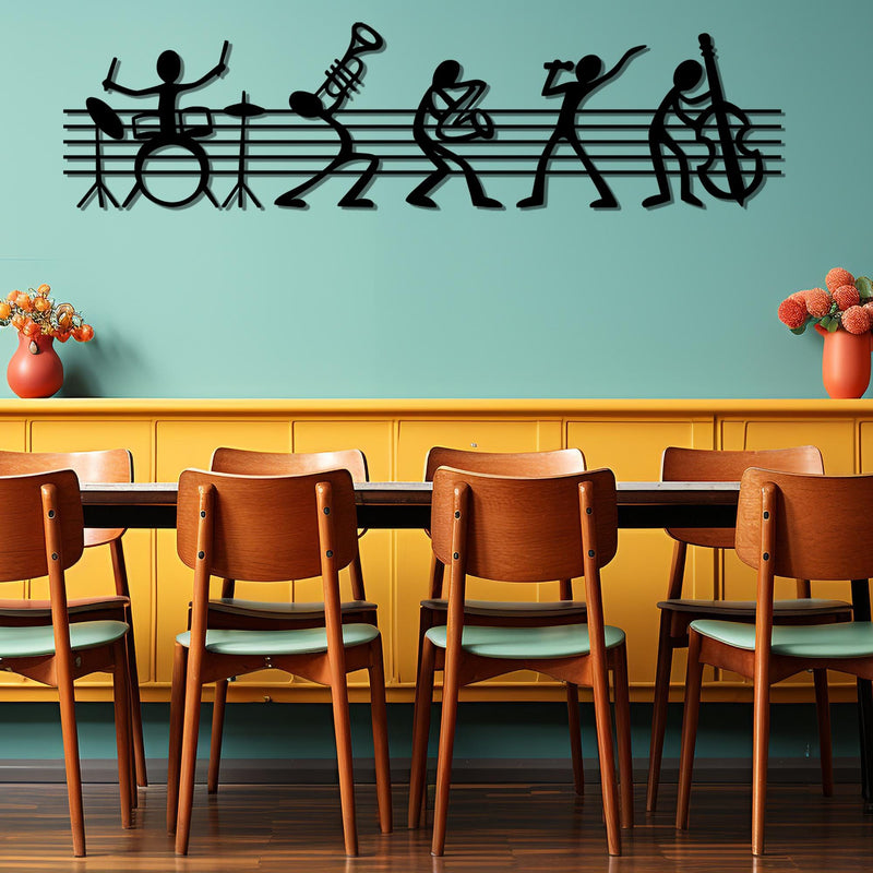 Jazz Band Metal Wall Art - Musician Silhouette Decor