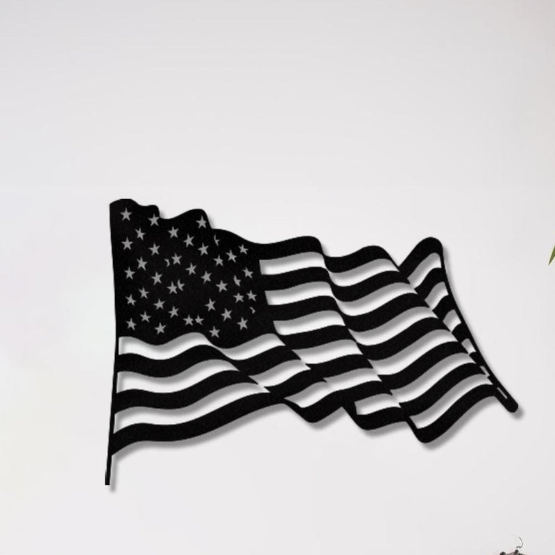 Metal Amerikan Bayrağı Duvar Dekoru - Vatansever ABD Sanatı